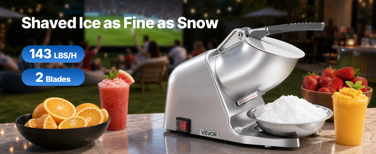 VEVOR Electric Ice Shaving Machine - 300W, 143 lbs/h