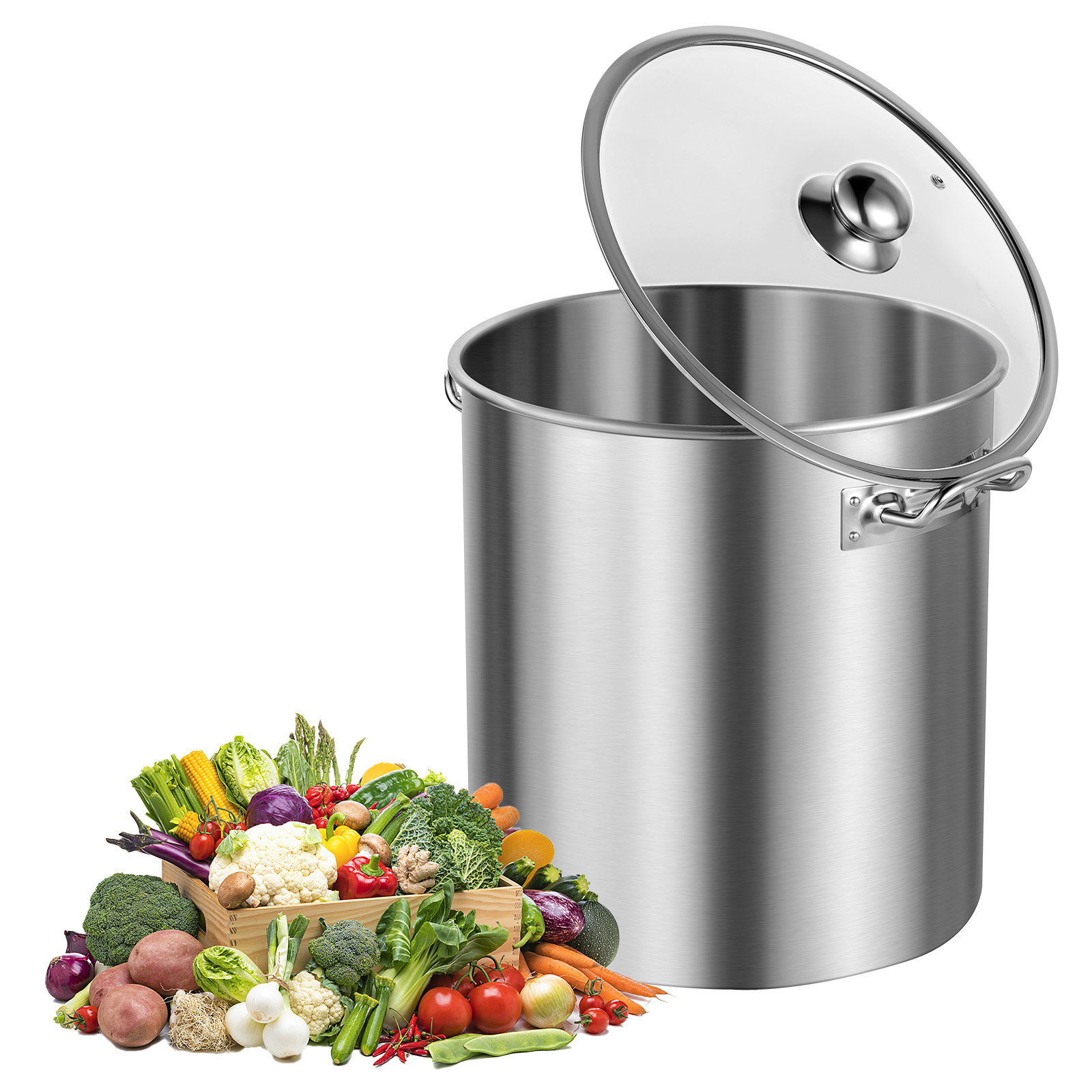 Uimoso 24-100QT Stainless Steel Stock pot with Lid and Handles for Cooking