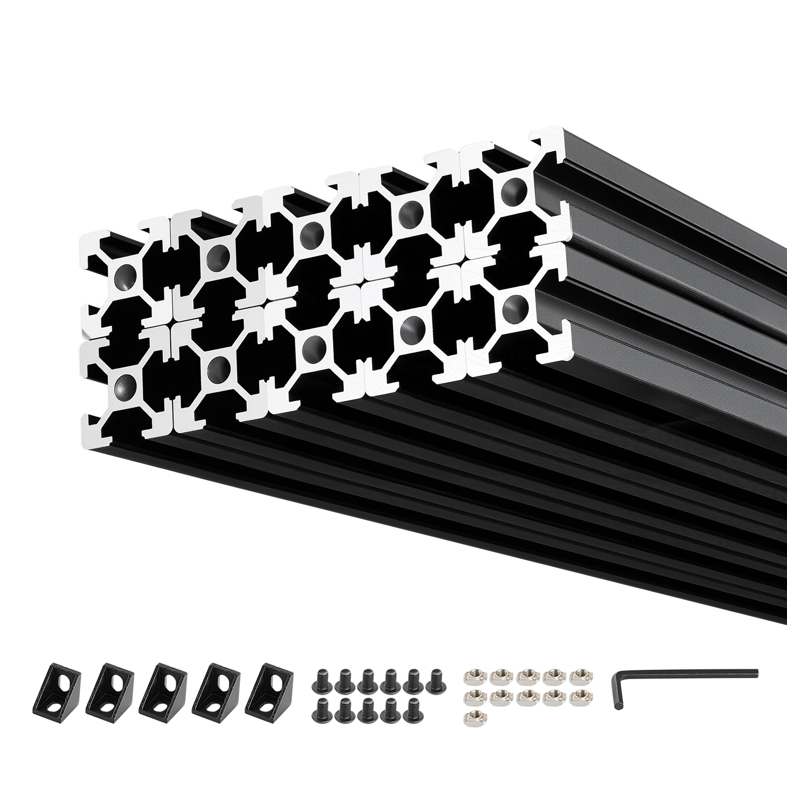 Uimoso 2-10PCS 4080 Aluminum Extrusion 500-2000 mm T/V Slot Anodized Linear Rail