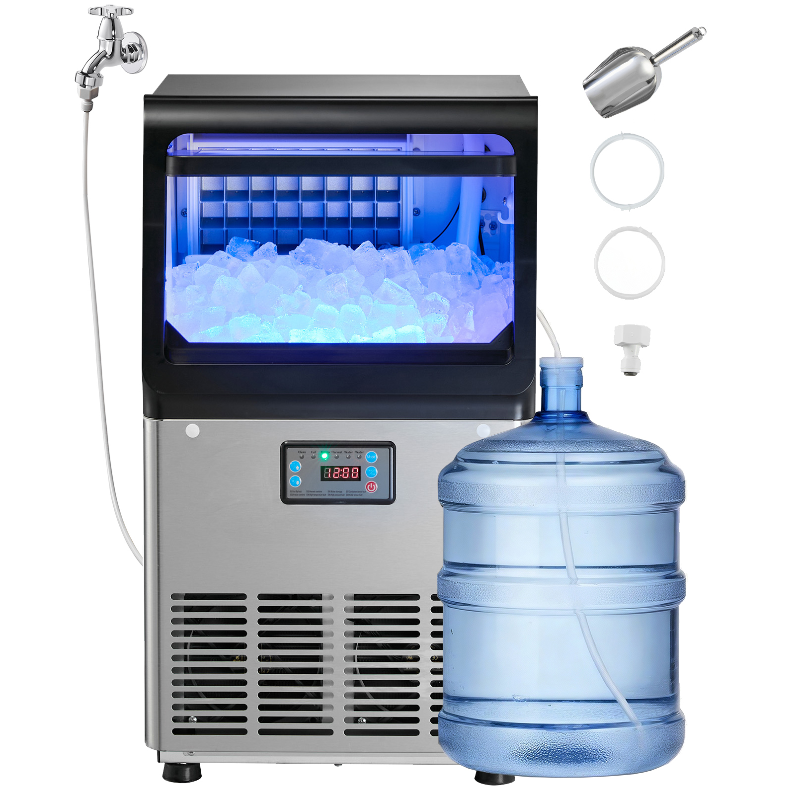 Uimoso 90/120/130/150/265/440lbs/24h Commercial Ice Maker Ice Cube Machine