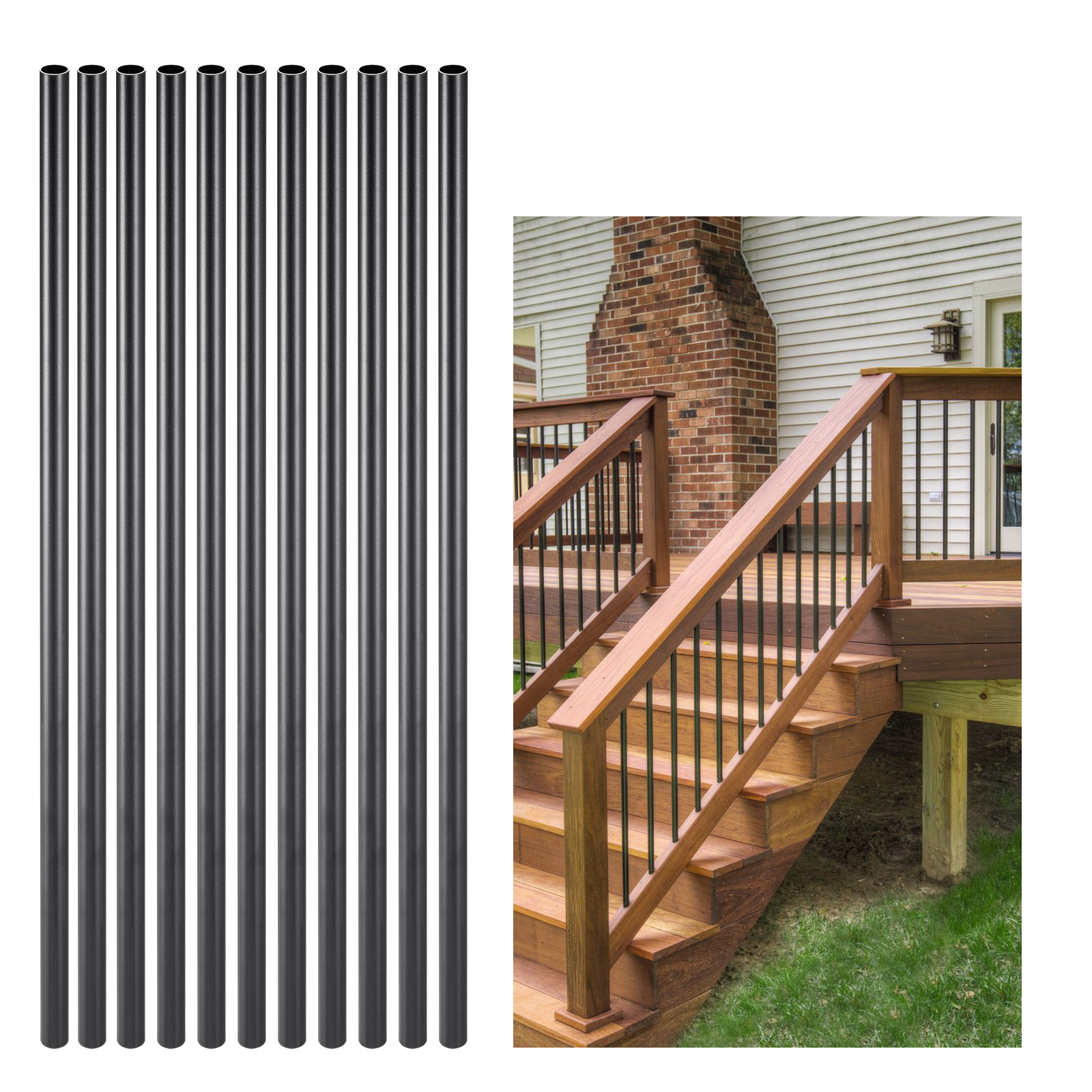 Uimoso Metal Staircase Deck Balusters 51/101/125 Pack 26/32/36 inch Aluminum - Produktbild 8
