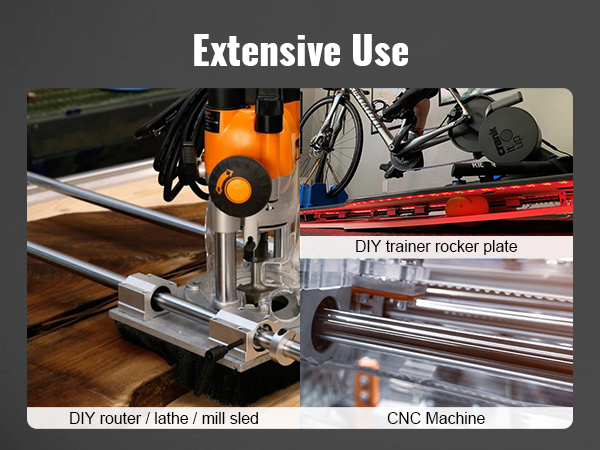 Set di guide lineari VEVOR utilizzate in applicazioni fai da te per router, piastre oscillanti per trainer e macchine CNC.